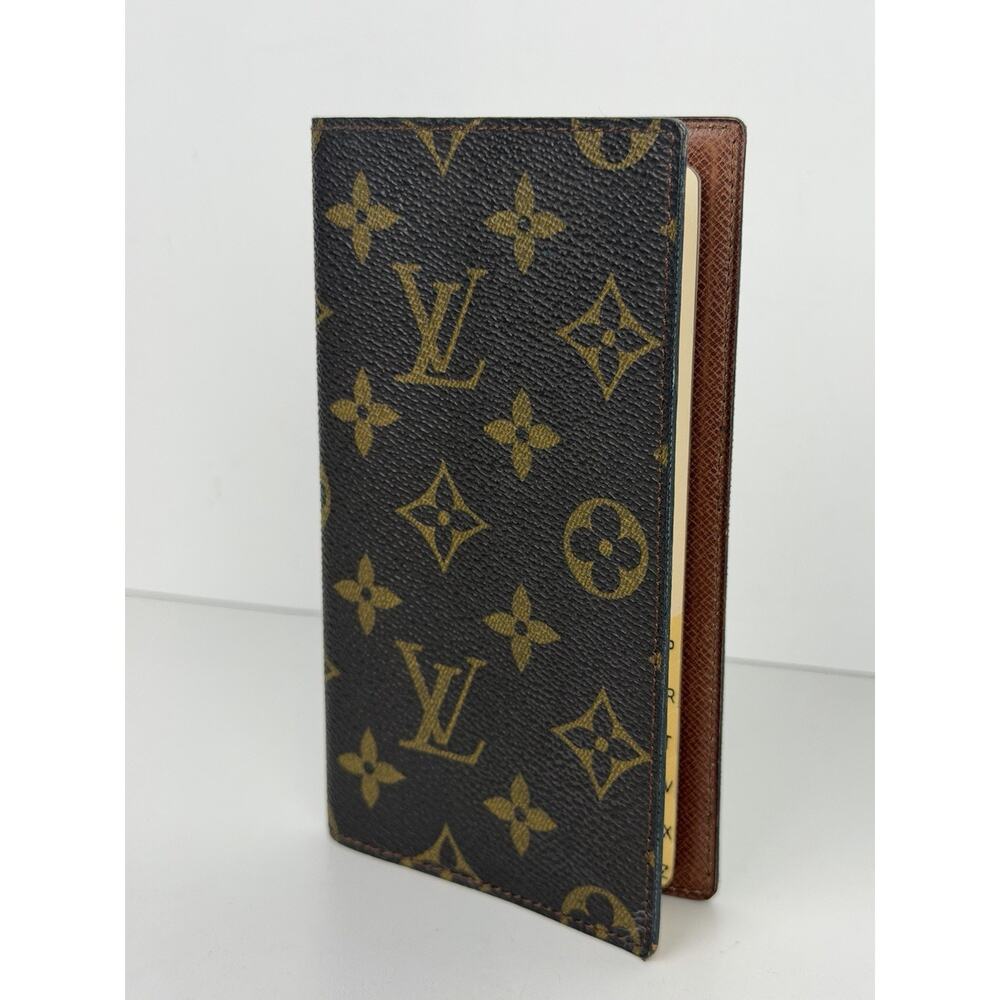 Louis Vuitton Pocket Agenda Cover in Brown Coated Canvas and Leather